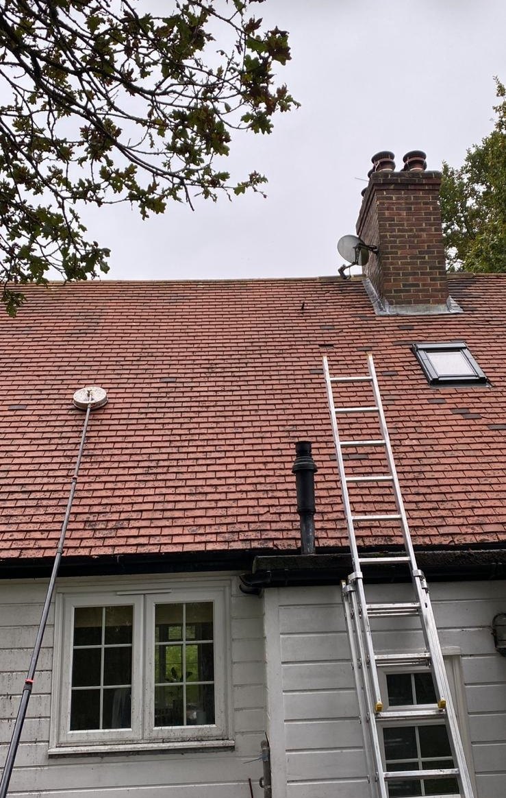 Roof cleaning work
